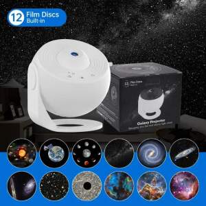 Galaxy projektor éjszakai fény - 13 cserélhető filmes koronggal