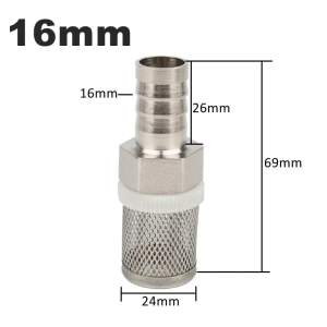 8–20 mm tömlőszűrő – Rozsdamentes acél hálós szűrő, öntözéshez, autómosáshoz, akváriumhoz, vízszivattyú szűréshez.