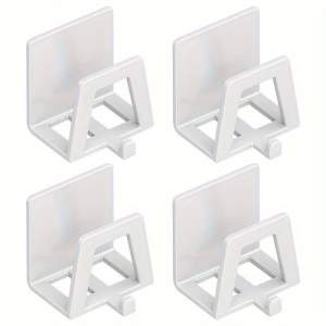 4db Modern Easy Install Öntapadó Fém Trapézúmosó Tároló Állvány fehér - 4 db