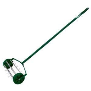 VERTO Fűszellőztető, gyepszellőztető, kézi, 27 tüske, 15 cm dobátmérő 15G539