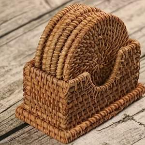 6db Kézzel Készített Rattan Poháralátét