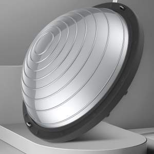 Bosu labda a sebességképzettséghez, egy félkör alakú egyensúlyozó jóga labda fitneszhez és pilateshez. szürke