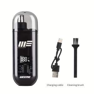 WEEME férfi USB-ről működő fül- és orrszőrnyíró LCD kijelzővel, újratölthető akkumulátorral Fekete